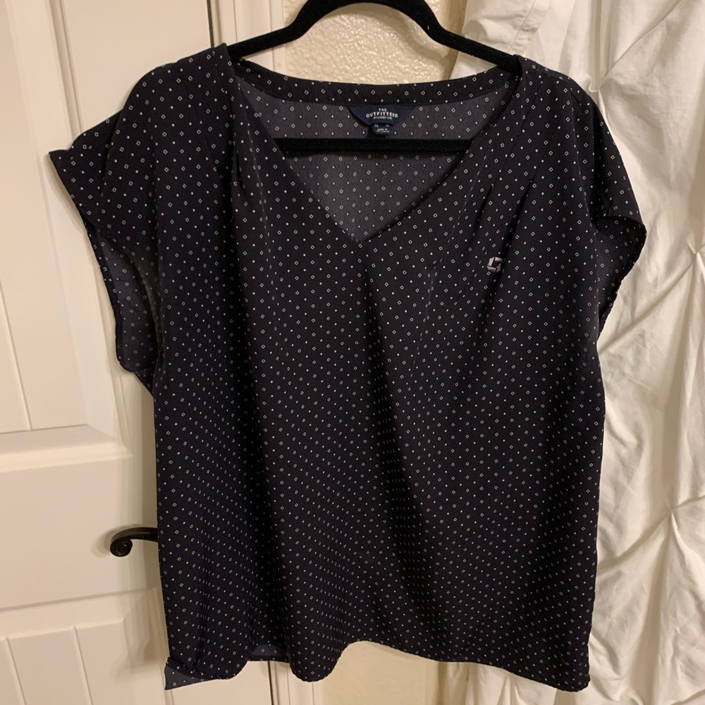 Navy printed chase blouse